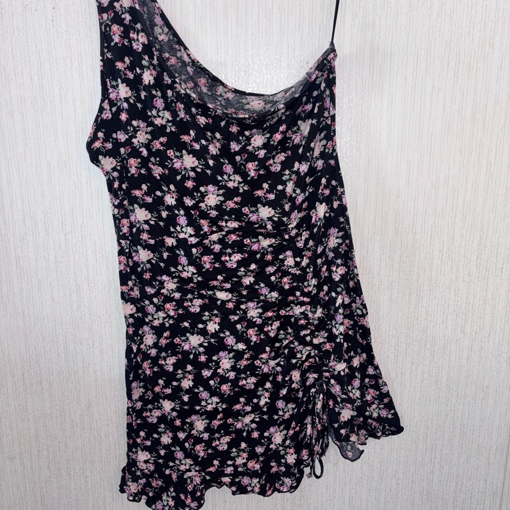 Floral Black and Pink Women's Dress